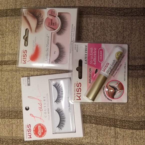 2 pairs eyelashes and lash adhesive. Never opened. KISS brand. - Picture 2 of 5